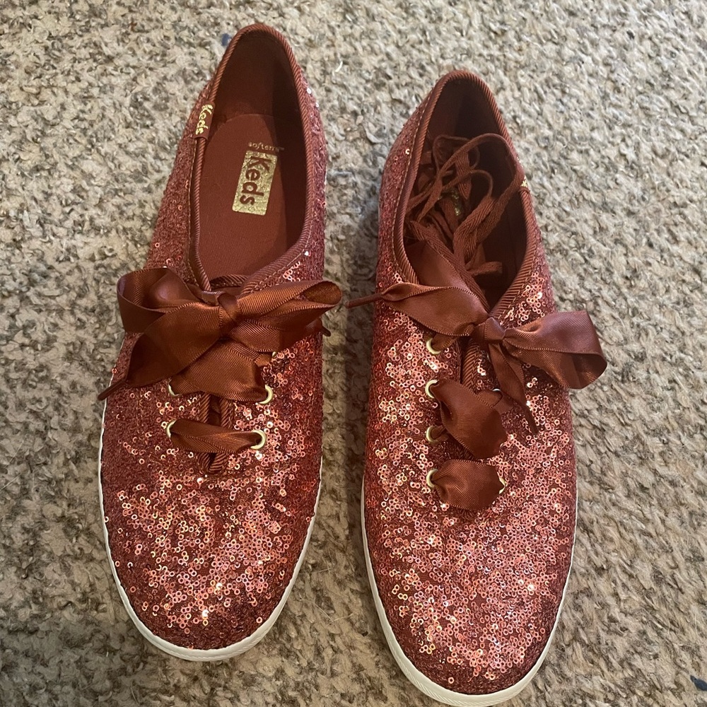 Keds Champion Sequins Celebration Sneaker Women’s size 8 Burnt Sienna